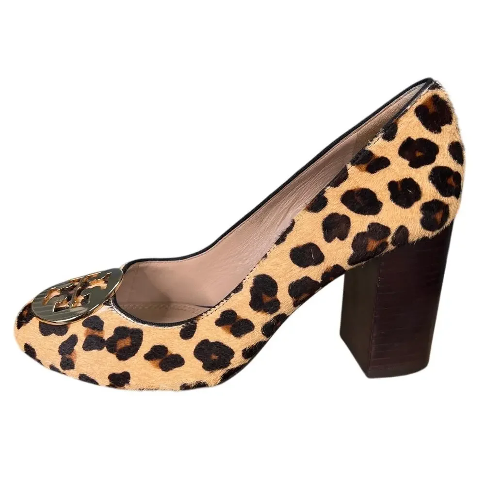 Tory Burch Women’s Ocelot Leopard Calf Hair Pumps Size US 7